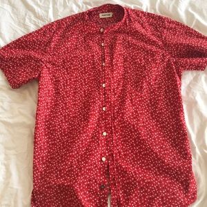 Taylor Stitch Short Sleeve Bandit Red Mini Floral